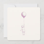 Retro roze grillige babyshower uitnodiging (Achterkant)