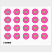 Retro Roze & Groen bruiloft Vrijgezellenfeest Dank Ronde Sticker (Vel)