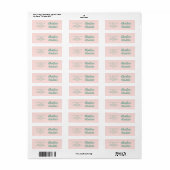 Retro Roze & Groen Handschrift Bruiloft Label (Full Sheet)