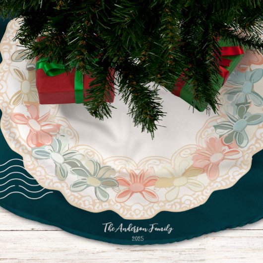 Retro Roze Groen Kerstmis Kerstboom Rok