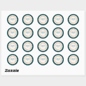 Retro Roze Groen Kerstmis Ronde Sticker (Vel)