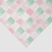 Retro Roze Groen Schattige Kerst Tissuepapier (Detail)