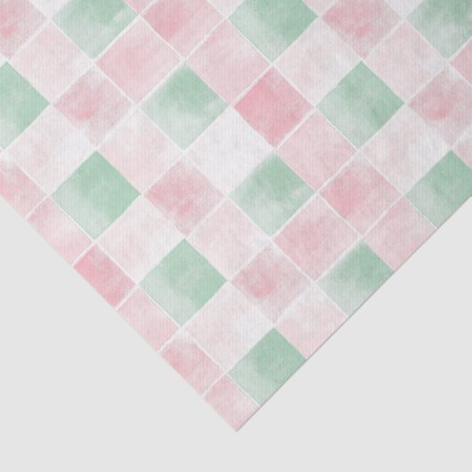 Retro Roze Groen Schattige Kerst Tissuepapier (Detail)