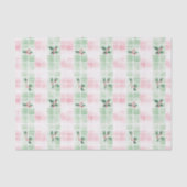 Retro Roze Groen Schattige Kerst Tissuepapier (Voorkant)