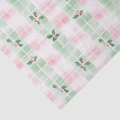 Retro Roze Groen Schattige Kerst Tissuepapier (Detail)