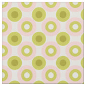 Retro roze groene cirkelpatroon stof (Close Up)