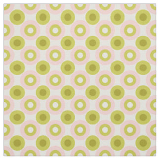 Retro roze groene cirkelpatroon stof