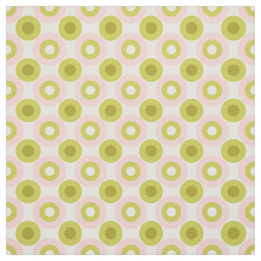 Retro roze groene cirkelpatroon stof (Swatch)