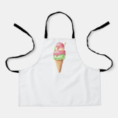 Retro Roze & Groene Ijsje Schort (Voorkant)