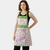Retro Roze Groene Kat Moeder Persoonlijk Schort