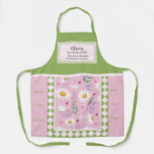 Retro Roze Groene Kat Moeder Persoonlijk Schort (Voorkant)