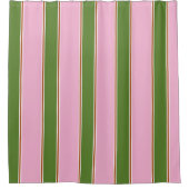 Retro roze groene streep patroon douchegordijn (Voorkant)