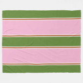 Retro Roze Groene Streep Patroon Fleece Deken (Voorkant (Horizontaal))