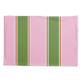 Retro roze groene streep patroon kussensloop (Achterkant)