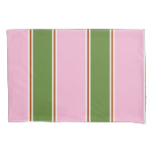 Retro roze groene streep patroon kussensloop (Voorkant)
