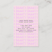 Retro Roze Groovy Beauty Salon Visitekaartje (Achterkant)