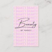 Retro Roze Groovy Beauty Salon Visitekaartje (Voorkant)