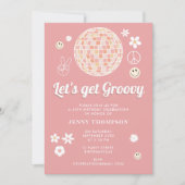 Retro Roze Groovy Geruit Hippie Disco Verjaardag Kaart (Voorkant)