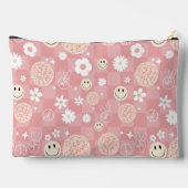 Retro Roze Groovy Geruit Hippie Patroon Etui (Achterkant)