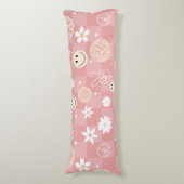 Retro Roze Groovy Geruit Hippie Patroon Lichaamskussen (Voorkant Verticaal)