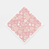 Retro Roze Groovy Geruit Hippie Patroon Servet (Hoek)