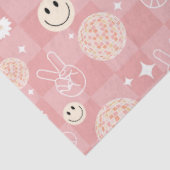 Retro Roze Groovy Geruit Hippie Patroon Tissuepapier (Detail)