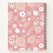 Retro Roze Groovy Geruite Hippie School Notitieboek (Achterkant)