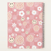 Retro Roze Groovy Geruite Hippie School Planner (Achterkant)