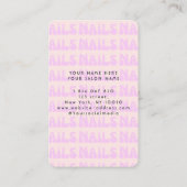 Retro Roze Groovy Nail Artist Visitekaartje (Achterkant)