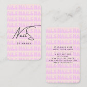 Retro Roze Groovy Nail Artist Visitekaartje (Voorkant / Achterkant)