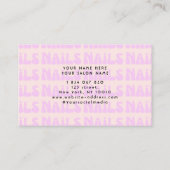Retro Roze Groovy Nails Patroon Visitekaartje (Achterkant)