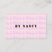 Retro Roze Groovy Nails Patroon Visitekaartje (Voorkant)