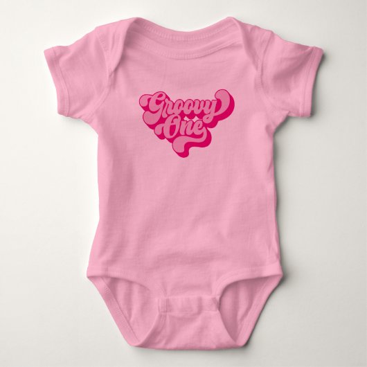 Retro Roze Groovy One Romper (Voorkant)