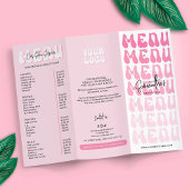 Retro Roze Groovy Schoonheidssalon Drievoudige pri