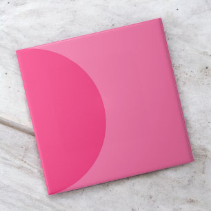Retro Roze Halve Cirkel Mid Century Modern Tegeltje