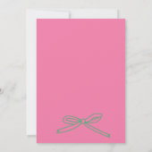 Retro Roze Hand getrokken Bow Baby shower Invitati Kaart (Achterkant)