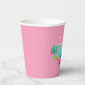 Retro Roze handpalm Papierkop Papieren Bekers (Rechts)