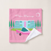Retro Roze handpalmen Bad Handdoek (Wasdoekje)