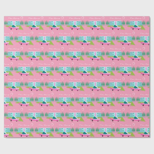 Retro Roze handpalmverlooppapier Cadeaupapier (Vlak)