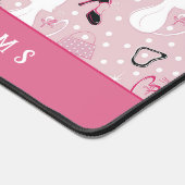 Retro Roze Hart Katten Bureaumat (Hoek)