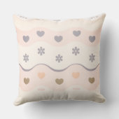 Retro roze Hart Weide Streep Kussen (Achterkant)