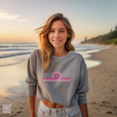 Retro Roze Hart Zonsondergang Esthetiek T-shirt