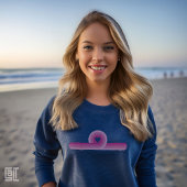 Retro Roze Hart Zonsondergang Esthetiek T-shirt