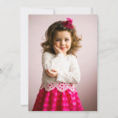 Retro Roze Hartenkoningin Verjaardagsfeest Foto Kaart (Achterkant)