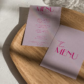 Retro Roze Helder Funky Modern Frans Bruiloft Menu