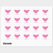 Retro Roze Hippische Eén Vierkante Sticker (Vel)