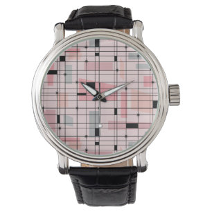 Retro Roze Horloge van het Net en van het Leer