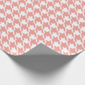 Retro roze houndstooth-cadeaupapier cadeaupapier (Hoek)