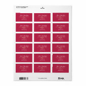 Retro Roze Huwelijk Retouradres Etiket (Full Sheet)