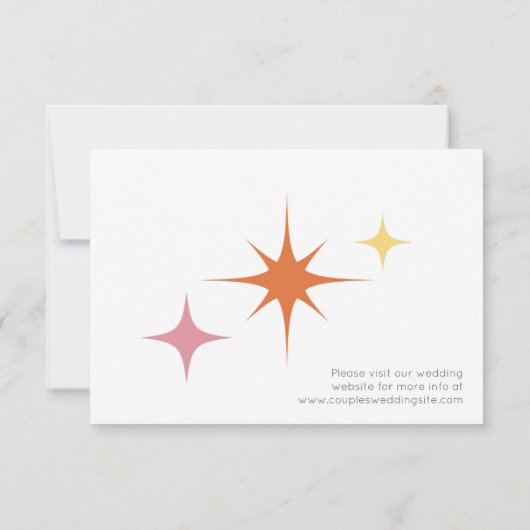 Retro Roze Huwelijksreactie Kaart (Achterkant)